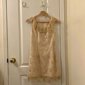 Vintage 60s Beige Lacy Dress